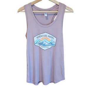 District Perfect Tri Women's Medium Montana Adventure Awaits Graphic Tank Top